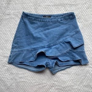 Ruffle Denim Skort (NEVER WORN)